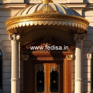 Hotel Front Elevation Design with Decorative Lighting No-8561