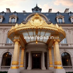 Hotel Front Exterior Design with Artistic Touch No-8571