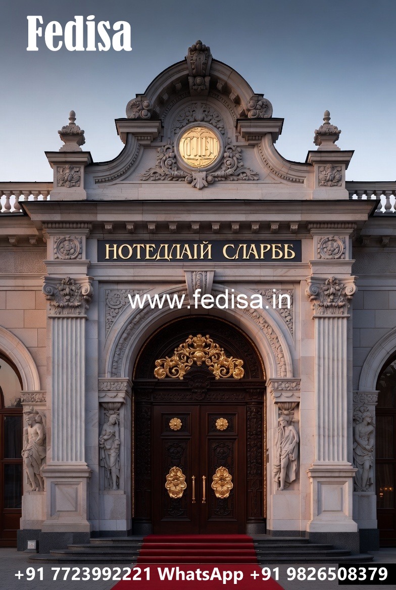 Hotel Front View Design with Contemporary Elements No-8576