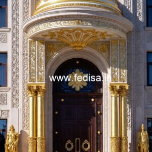 Hotel Elevation Design with Elegant Exterior Finish No-8597