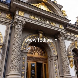 Modern Hotel Exterior Elevation with Luxury Appeal No-8811