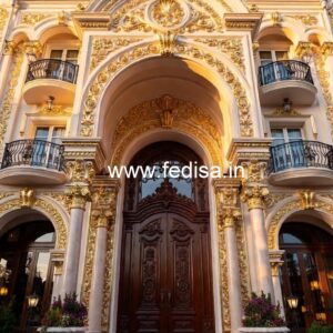 Luxury Hotel Exterior with Glass Facade No-8822