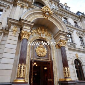 Luxury Resort Front Elevation with Glass No-8909