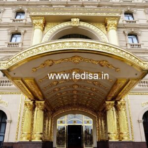 Luxury Hotel Elevation Design with Marble Texture No-8921