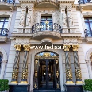 Luxury Hotel Exterior Design with Elegant Panels No-8924