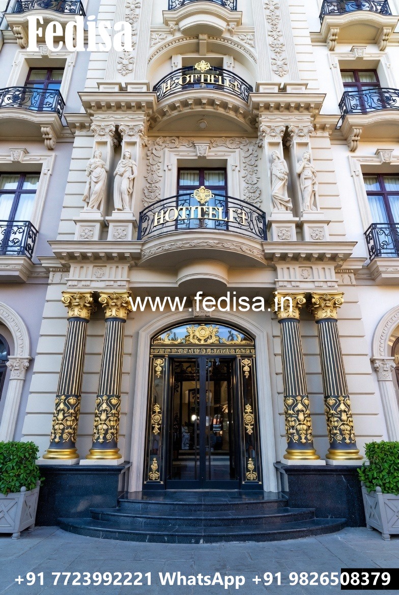 Luxury Hotel Exterior Design with Elegant Panels No-8924