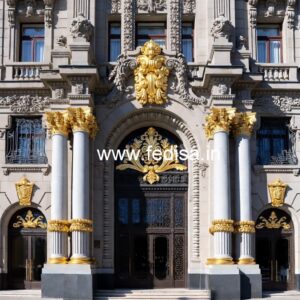 Luxury Hotel Exterior with Modern Glass Panels No-8966