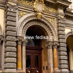 Hotel Entrance Gate Design with Brass and Glass Finish No-9010