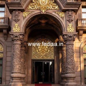 Hotel Main Entrance Gate Design with Decorative Panels No-9037
