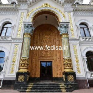 Hotel Main Gate Design with Decorative Metalwork No-9080