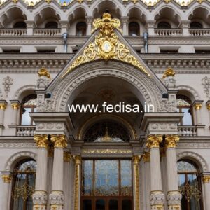 Elegant Hotel Gate Design with Brass Detailing No-9086