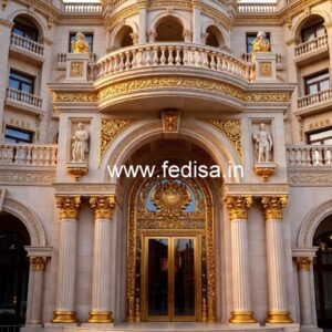 Hotel Front Elevation Design with Modern Architecture No-9120