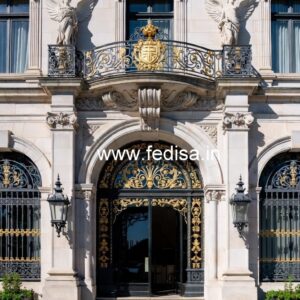 Hotel Elevation Design with Elegant Entrance No-9158