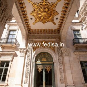 Hotel Front Elevation Design with Decorative Lighting No-9161
