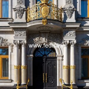 Hotel Elevation Design with Modern Structural Style No-9173