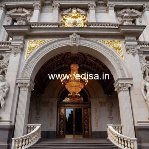 Luxury Resort Elevation Design with Elegant Facade No-9186