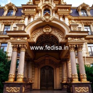 Contemporary Hotel Elevation Design with Lighting Effects No-9193