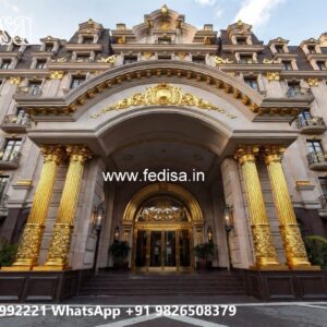 Luxury Hotel Elevation Ideas with Glass Finish No-9493