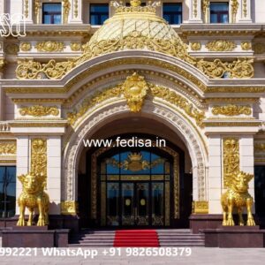 Luxury Hotel Front Elevation with Artistic Appeal No-9577