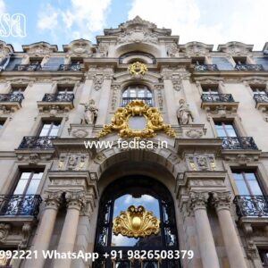 Hotel Entrance Gate Design with Brass and Glass Finish No-9610