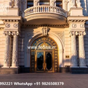 Luxury Hotel Front Gate Design with Glass Panels No-9689