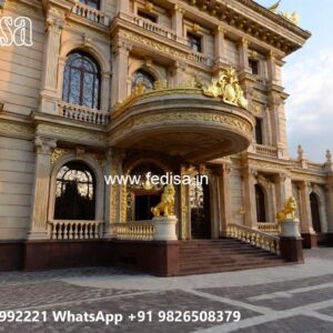Hotel Elevation Design with Decorative Facade Panels No-9743