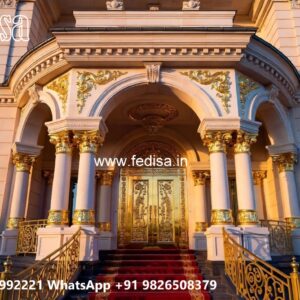 Stylish Hotel Exterior Elevation with Glass Finish No-9748