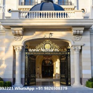Hotel Elevation Design with Stone Cladding Style No-9754