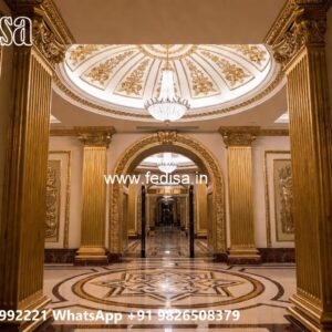 Hotel Front Elevation Design with Decorative Lighting No-9761