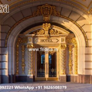 Luxury Resort Front Elevation with Glass No-10109