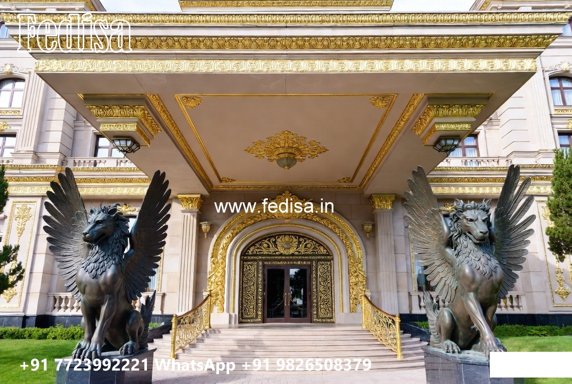 Luxury Hotel Elevation Design with Marble Texture No-10121