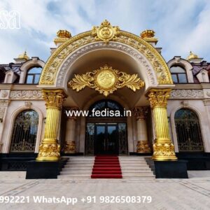 Luxury Hotel Front Gate Design with Glass Panels No-10289