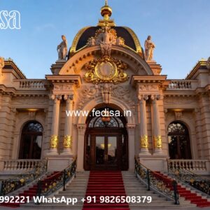 Hotel Elevation Design with Artistic Architecture No-10332