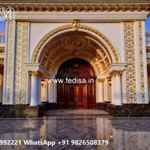 Stylish Hotel Exterior Elevation with Glass Finish No-10348
