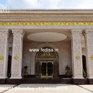 Hotel Elevation Design with Stone Cladding Style No-10354