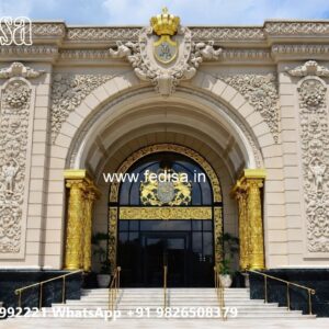 Luxury Hotel Elevation Design with Marble Texture No-10721
