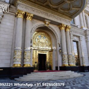 Luxury Hotel Front Elevation with Artistic Appeal No-10777
