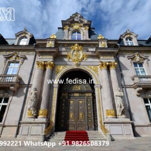 Hotel Entrance Gate Design with Brass and Glass Finish No-10810