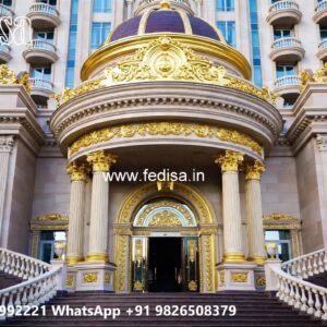 Hotel Entrance Gate Design with Wooden Elements No-10851